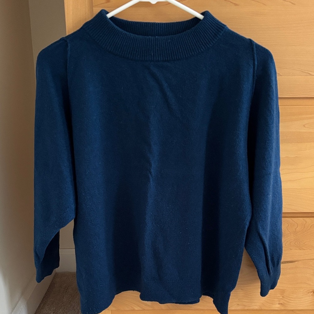 J. Crew Blue Wool High Neck Sweater